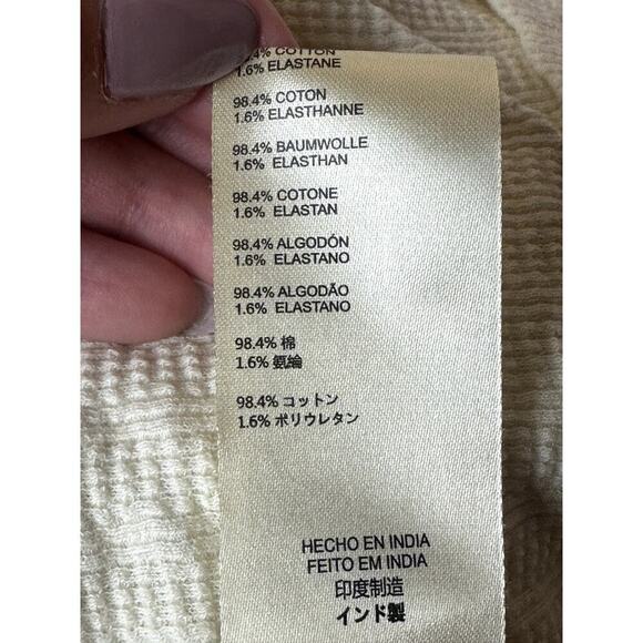 Free People Ivory Short Sleeve Crochet Button Up Blouse Top Women's Size S NWOT - Picture 9 of 9